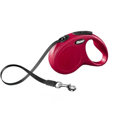 Lesa retractabila, rosie, lungime 3 m, pentru caini cu greutate de pana la 12 kg