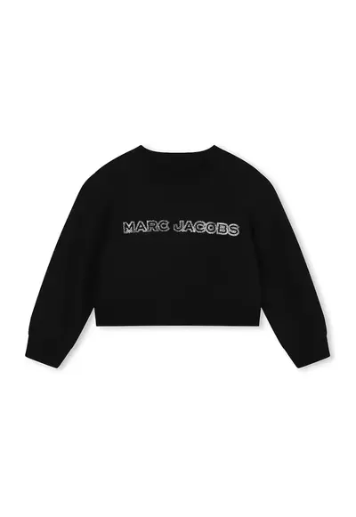 Bluza de trening de bumbac cu strasuri - Negru/Argintiu