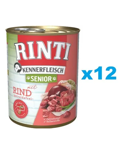 RINTI Kennerfleish Senior Beef 12x800 g hrana caine senior, cu vita
