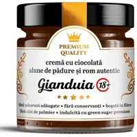 Gianduia 18+ Crema cu Ciocolata, Alune de Padure si Rom Autentic Secretele Ramonei 250g
