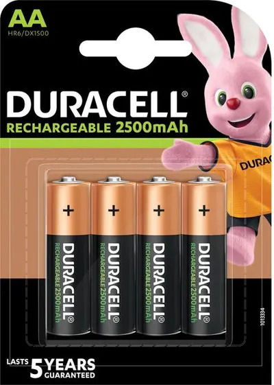 Acumulatori Duracell AA R6 2500 mAh 1.2 V Ni-MH, set 4 bucati