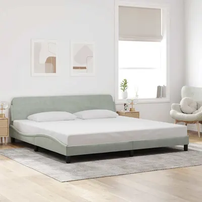 vidaXL Cadru de pat, Dover, gri deschis, 200x200 cm, catifea