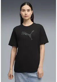 Tricou relaxed-fit cu imprimeu logo - Negru