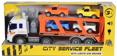 Jucărie pentru copii Moni Toys - Transportor auto cu sunet și lumină, 1:16