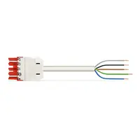pre-assembled connecting cable; Eca; Socket/open-ended; 5-pole; Cod. P; H05Z1Z1-F 5G 1.5 mm²; 7 m; 1,50 mm²; red