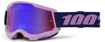 Ochelari atv cross 100% Strata 2 Purple, lentila oglinda rosie albastra