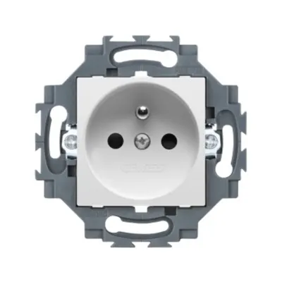 Priza Standard Francez 250v Ac - Screw Terminals - Front Tightening Terminals - 2p+e 16a - White - Dahlia