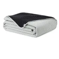 Cuvertură neagră/gri deschis matlasată din microfibră 240x260 cm Softa – Restilo