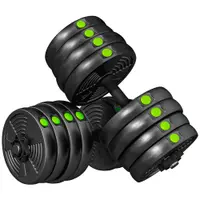 SPORTNOW Set 2 în 1 cu 2 Gantere Convertibile în Bară, Greutate Totală 30 kg și Discuri de Greutate Reglabile, Negru | Aosom Romania