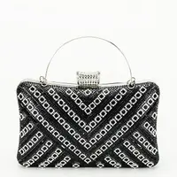 Geanta clutch neagra cu model 3d BYH-87900 06
