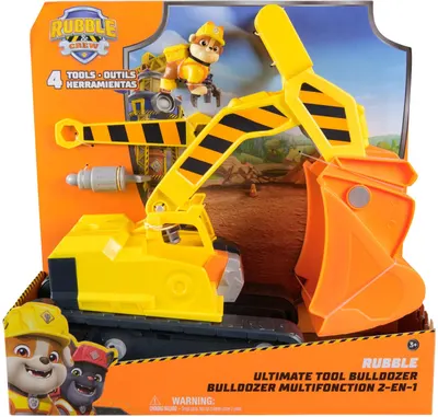 Set de joacă Spin Master Paw Patrol Rubble & Crew - Buldozerul cu unelte al lui Rubble