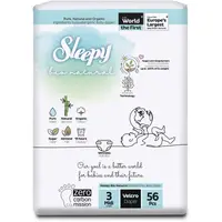 Scutece pentru Bebelusi Sleepy Bio Natural Double- Nr 3 Midi, 4-9 kg, 56 Bucati