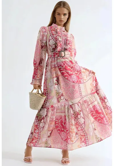 Rochie Maxi - Floral - Multicolor - Poliester/Lycra