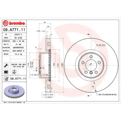 Disc frana BREMBO 09.A771.11