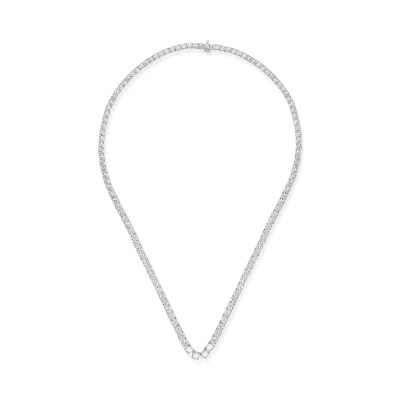 Colier tennis din aur alb cu diamante de 16.46ct