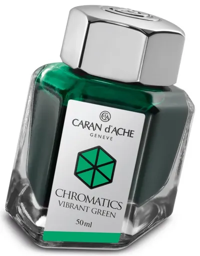 Cerneala pentru stilou Caran d'Ache Chromatics – Verde, 50 ml