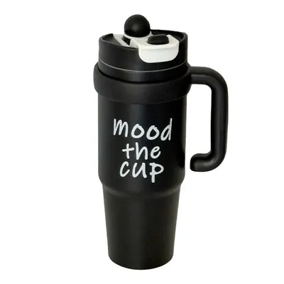 Termos Mood The Cup, Otel Inoxidabil interior, cu Pai si Maner, Negru, 1000 ml,MIX14828