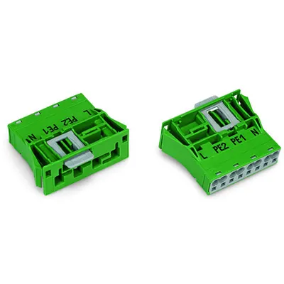 Snap-in plug; 4-pole; Cod. Q; 4,00 mm²; green