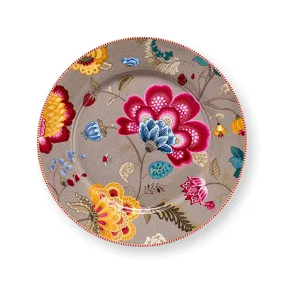 Farfurie din porțelan, Pip Studio, Khaki, 32 cm, colecția Blooming Tales