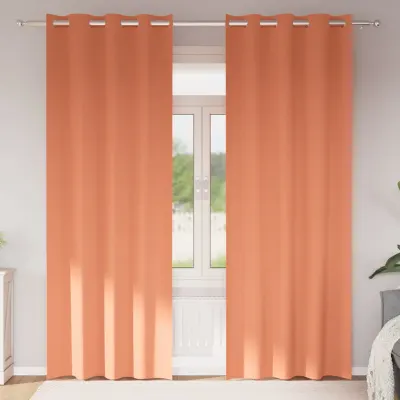 vidaXL Perdele Opaque cu Inel 2 buc. Terracota 225 x 140 cm Poliester