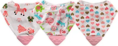Bavetă bandană cu jucărie de mestecat Lorelli - Girl, sortiment