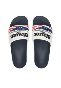 Slapi barbati - alb - multicolor - sintetic