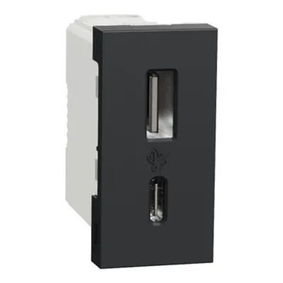 Noua Unica, Priza USB 1m tip A+C (15W), antracit