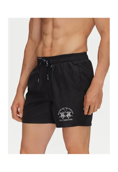 Pantaloni scurti de baie barbati PL115 - Poliester - Negru - Negru