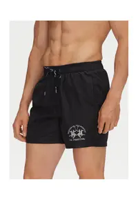 Pantaloni scurti de baie barbati PL115 - Poliester - Negru - Negru