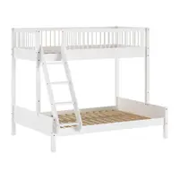 Pat pentru copii alb supraetajat din lemn de fag cu somieră 140x200/90x200 cm Forrest – Vipack