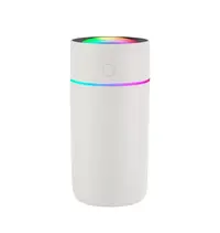 Mini umidificator portabil silentios cu 7 culori LED 320ml Alb