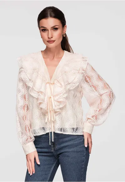 Bluza cu dantela OW-TS-E0027 - Bej