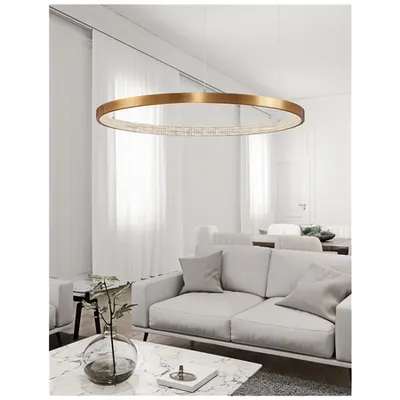 Lampa suspendata PRESTON Antique Auriu Brass Aluminiu & Acrylic LED 60 Wat 230 Volt 4030Lm 3000K IP20