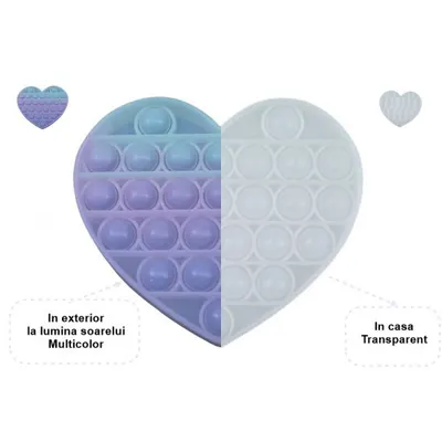 Jucarie antistres din silicon - Pop It Now and Flip It! - Inima