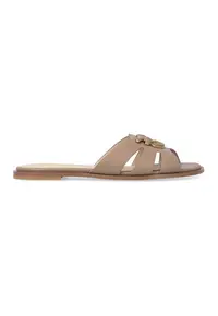 Papuci din piele Milly - Bej deschis