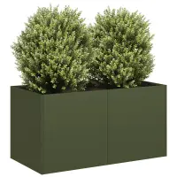 vidaXL Jardinieră verde măsline 80x40x40 cm oțel laminat la rece