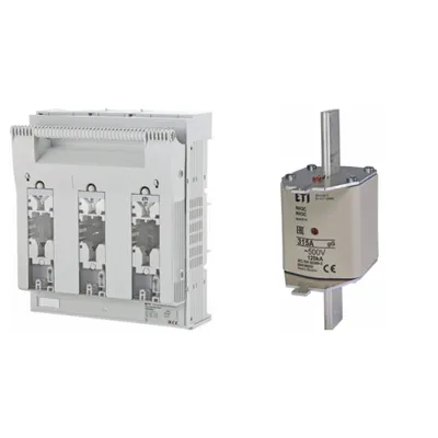 Pachet Protectie Circuit Trifazat: Soclu Siguranta Fuzibila NH3 3P (M10/M10), Siguranta Fuzibila NH3C gG 315A 500V