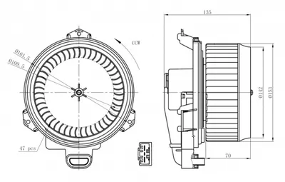 Ventilator habitaclu potrivit TOYOTA COROLLA, LAND CRUISER 90, PRIUS 1.33-3.4 06.95