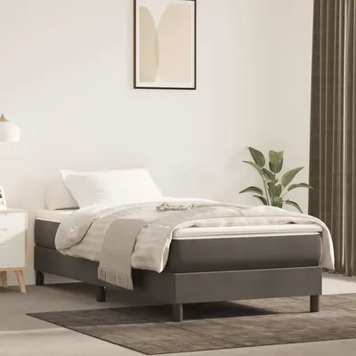 vidaXL Saltea cu arcuri buzunar, fermitate medie, gri închis, 120x190x20 cm, textil