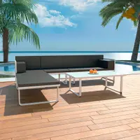 Gossi set mobilier de gradina cu perne, 4 piese, negru, aluminiu
