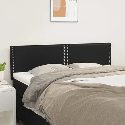 vidaXL Tăblii de pat, negru, 144x5x78/88 cm, piele ecologică