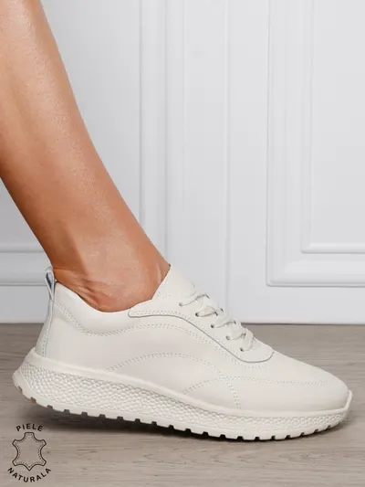 Pantofi casual din piele naturală pentru un stil autentic CRL1816 BEJ
