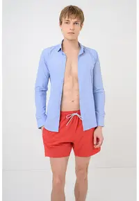 Pantaloni scurti de baie cu talie ajustabila Tio - Rosu inchis