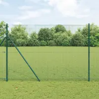 vidaXL Gard de Sârmă Sudată pentru Fixare în Pământ 25 x 1,5 m Verde
