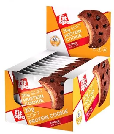 Biscuit proteic, portocală 10 x 70 g FitSpo