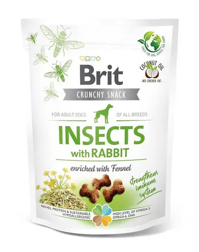 BRIT Care Dog Crunchy Crakcer Insect&amp;Rabbit Recompense pentru caini, cu insecte si iepure 200 g