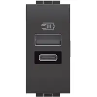 Incarcator 1 modul cu 2 usb tip A+C Bticino Living Light L4191AC, 5V, antracit