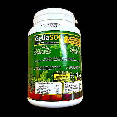 Geliasol 25-25-25+3,8MGO 1 kg, ingrasamant/ fertilizant fertirigare, NPK echilibrat+ Magneziu si microelemente, Solarex - Default Title