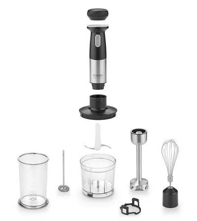 Blender fără fir Caso - Click & Mash 3605, 180W, 0,7 l, inox/negru