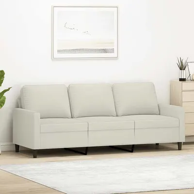 vidaXL Canapea cu 3 locuri, crem, 180 cm, catifea